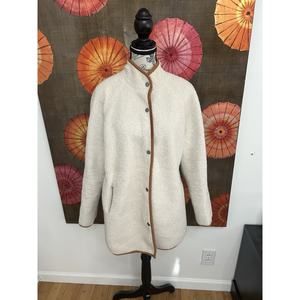 Me Jane Faux Suede & Shearling Jacket W/Snap Closure & Pockets Western Cozy Sz M